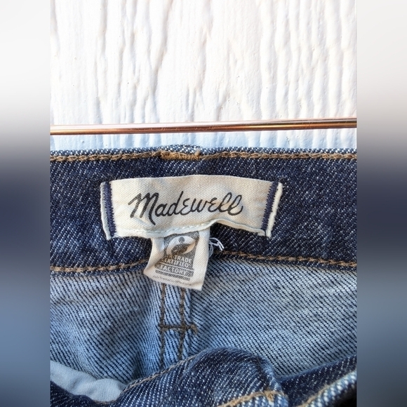 Madewell Dark Blue Wash Mid-Rise Stovepipe Stretchy Denim Jeans Women's 28 - Picture 2 of 5